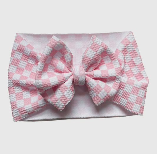 Pink Checkered Headwrap